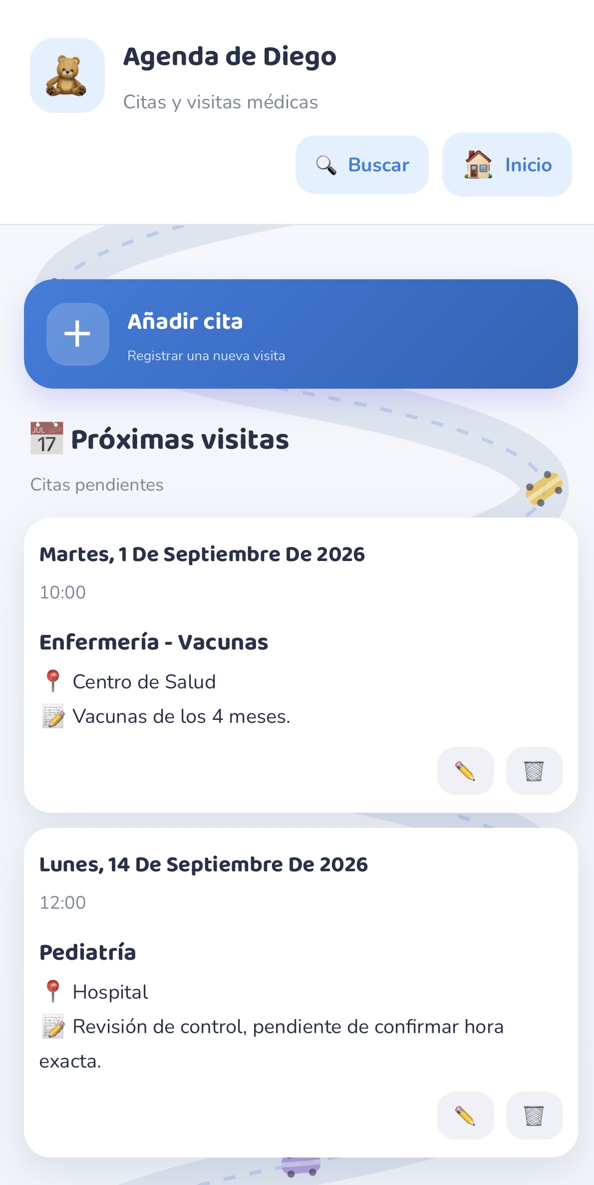 Agenda de citas médicas en RaydenApp